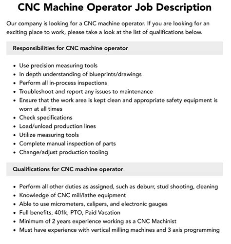 duties and responsibilities of cnc machine operator|cnc operator responsibilities pdf.